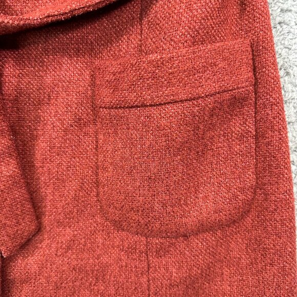 Tabitha Anthropologie Blustery Days Belted Vest Tunic Wool Blend Orange  Size 10 - Picture 6 of 12